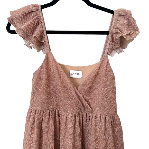 SAYLOR Imara Metallic Maxi Dress Maternity Sz Small - Picture 5 of 7